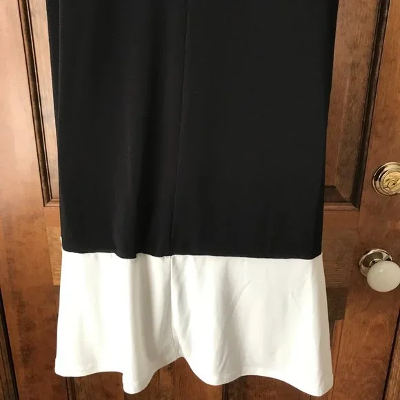 Nic and Nash Black & White Short Sleeve Dress Large - Picture 8 of 9